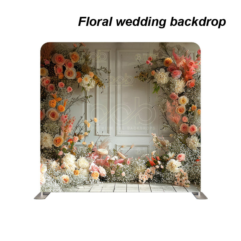 premium one pillowcover backdrops-Floral wedding backdrop