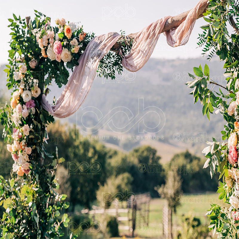 premium one pillowcover backdrops-Flower arch with flowers