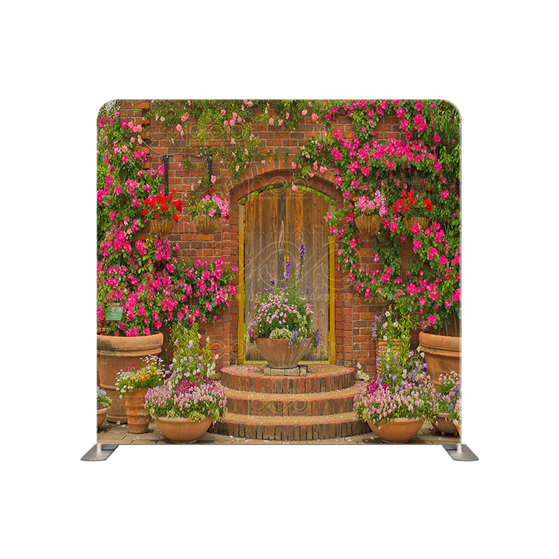 premium one pillowcover backdrops-Flowers Around Door