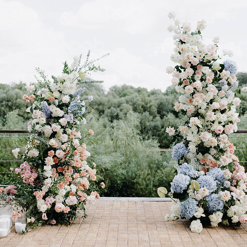 premium one pillowcover backdrops-Flowers Half Arch