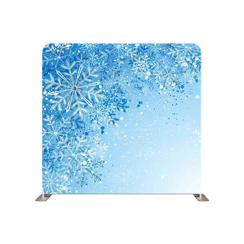 premium one pillowcover backdrops-Blue frozen snowflake