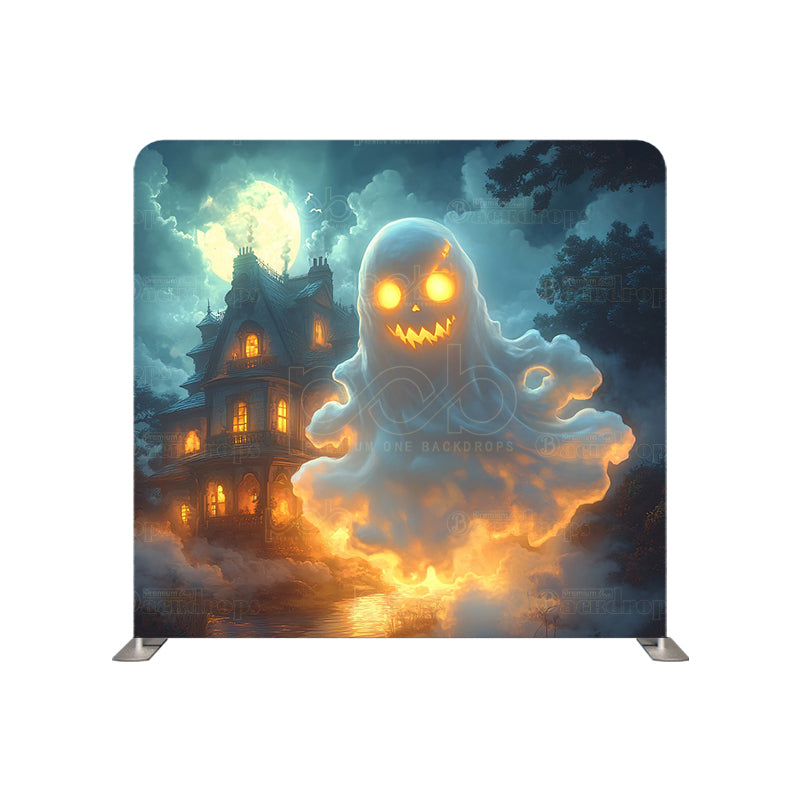 premium one pillowcover backdrops-Ghostly Castle Midnight