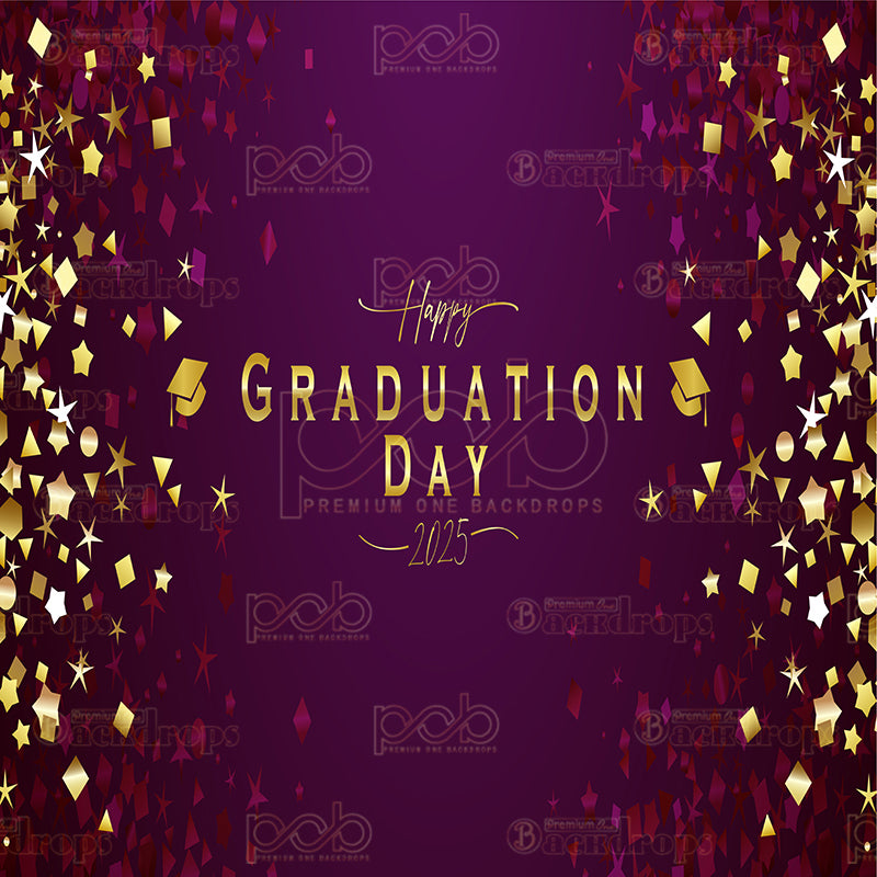 premium one pillowcover backdrops-Gilded Confetti Graduation