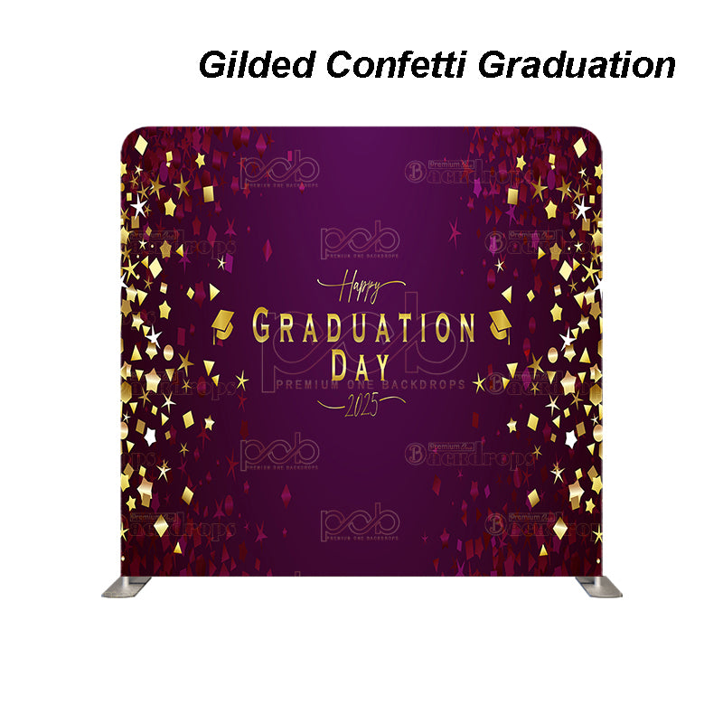 premium one pillowcover backdrops-Gilded Confetti Graduation