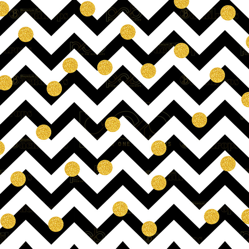 premium one pillowcover backdrops-Gold Dotted Chevron