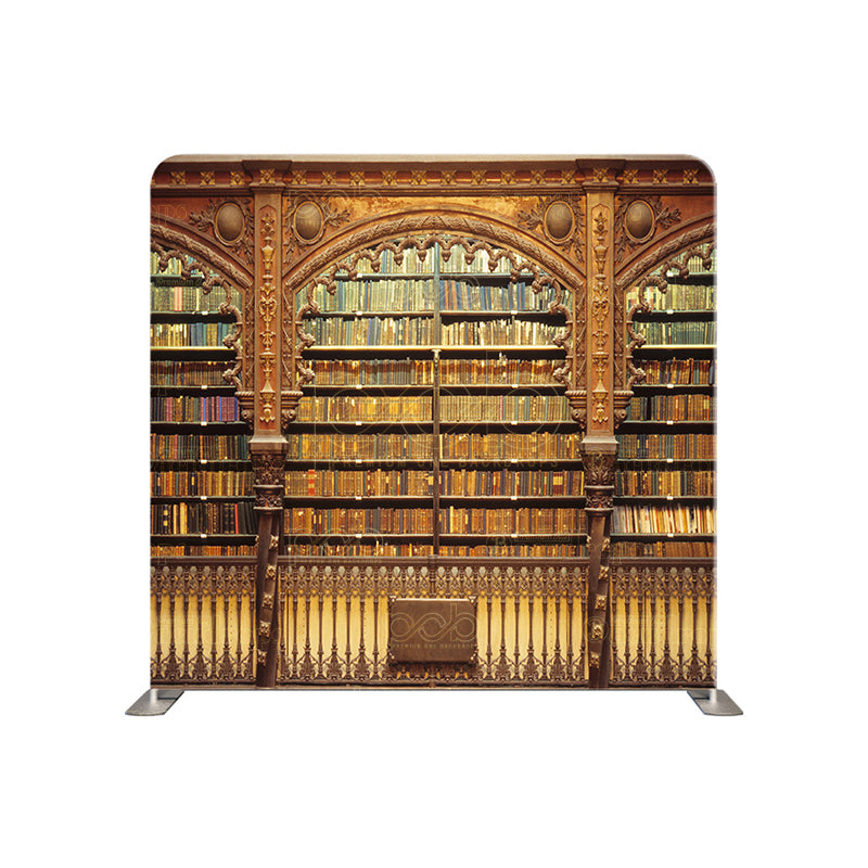 premium one pillowcover backdrops-Gold Elegant Library