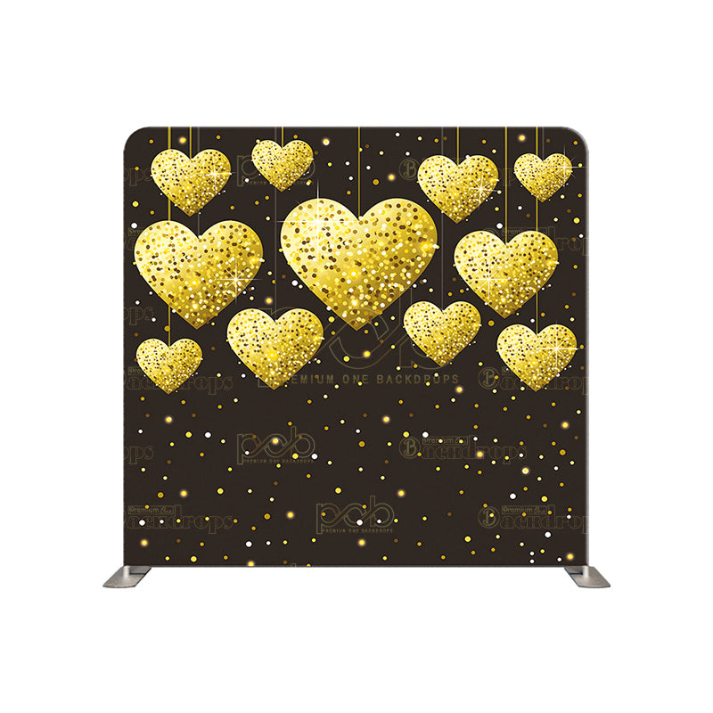 premium one pillowcover backdrops-Gold Hearts