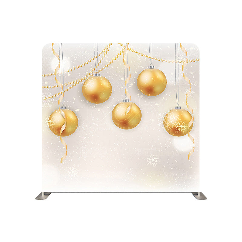 premium one pillowcover backdrops-Gold Holiday Ornaments