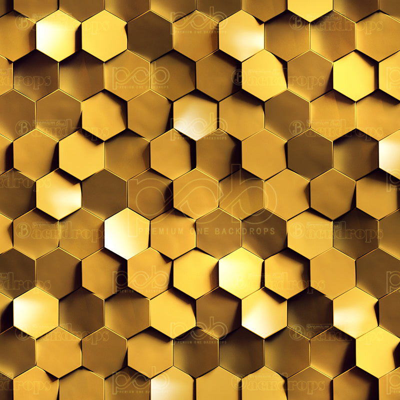 premium one pillowcover backdrops-Gold Honeycomb