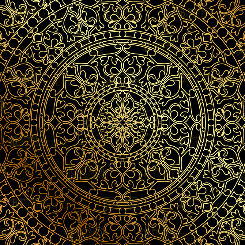 premium one pillowcover backdrops-Gold Oriental