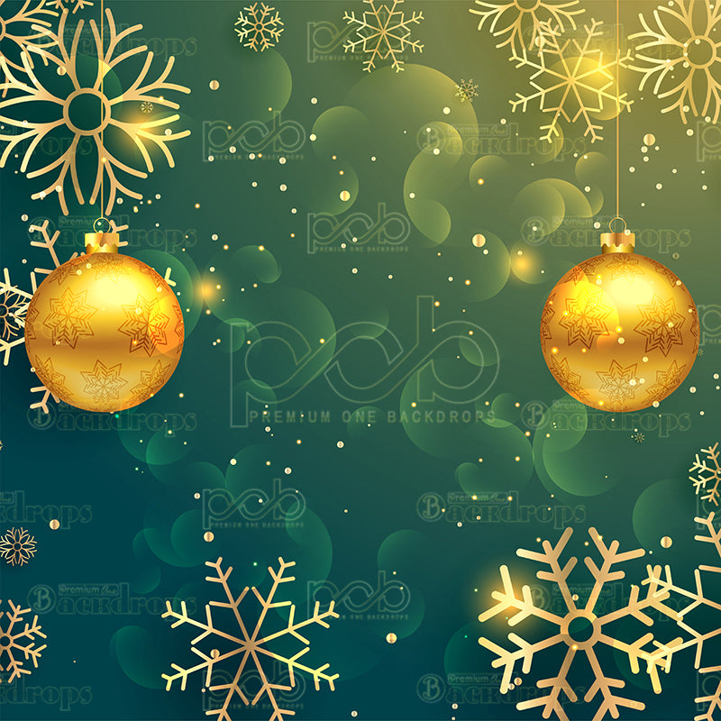 premium one pillowcover backdrops-Gold Snowflakes Ornaments