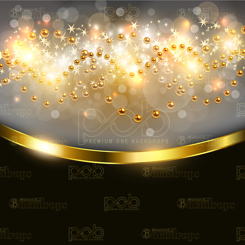 premium one pillowcover backdrops-Gold and Black Sparkle