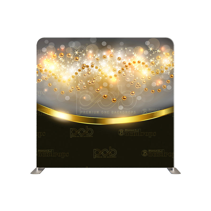 premium one pillowcover backdrops-Gold and Black Sparkle