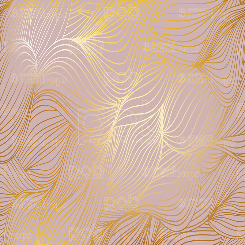 premium one pillowcover backdrops-Gold swirls with pink