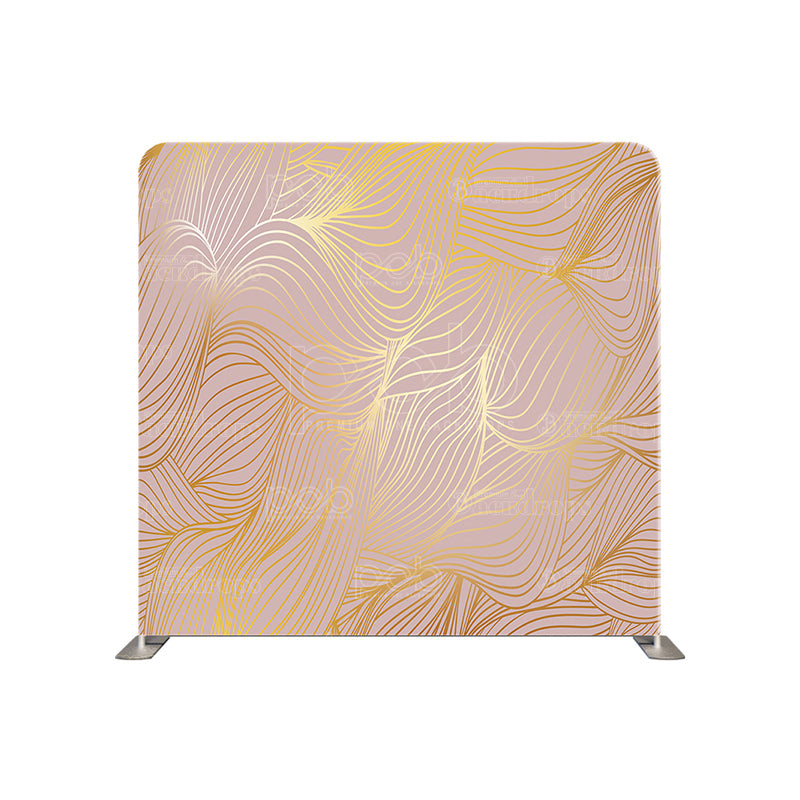 premium one pillowcover backdrops-Gold swirls with pink