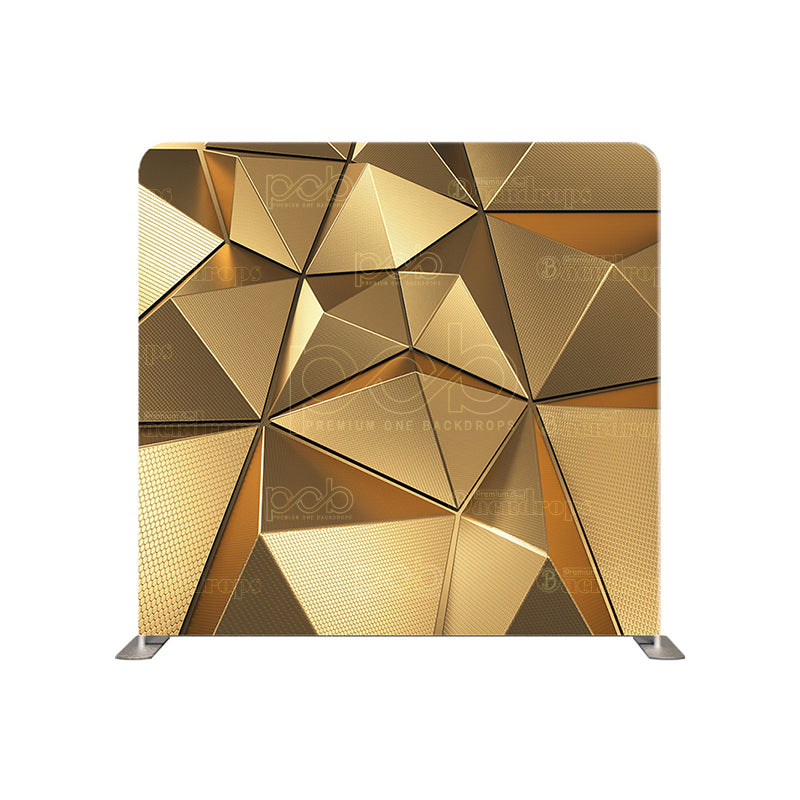 premium one pillowcover backdrops-3D Golden Geometric