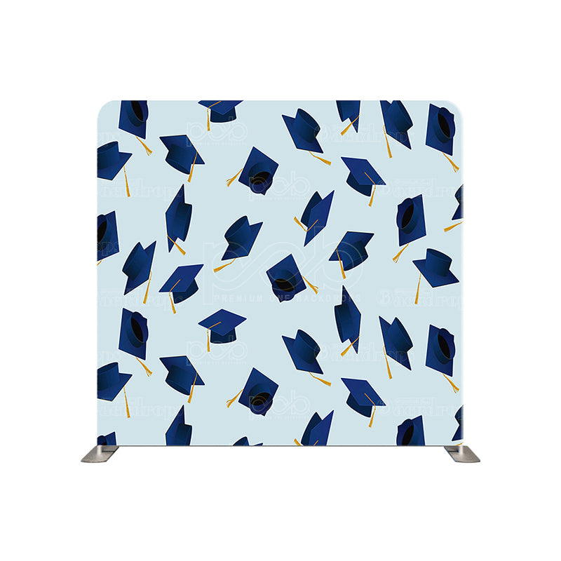 premium one pillowcover backdrops-Blue graduation cap