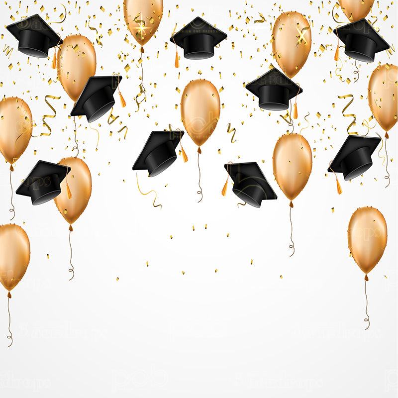 premium one pillowcover backdrops-Graduation Black Grad Cap