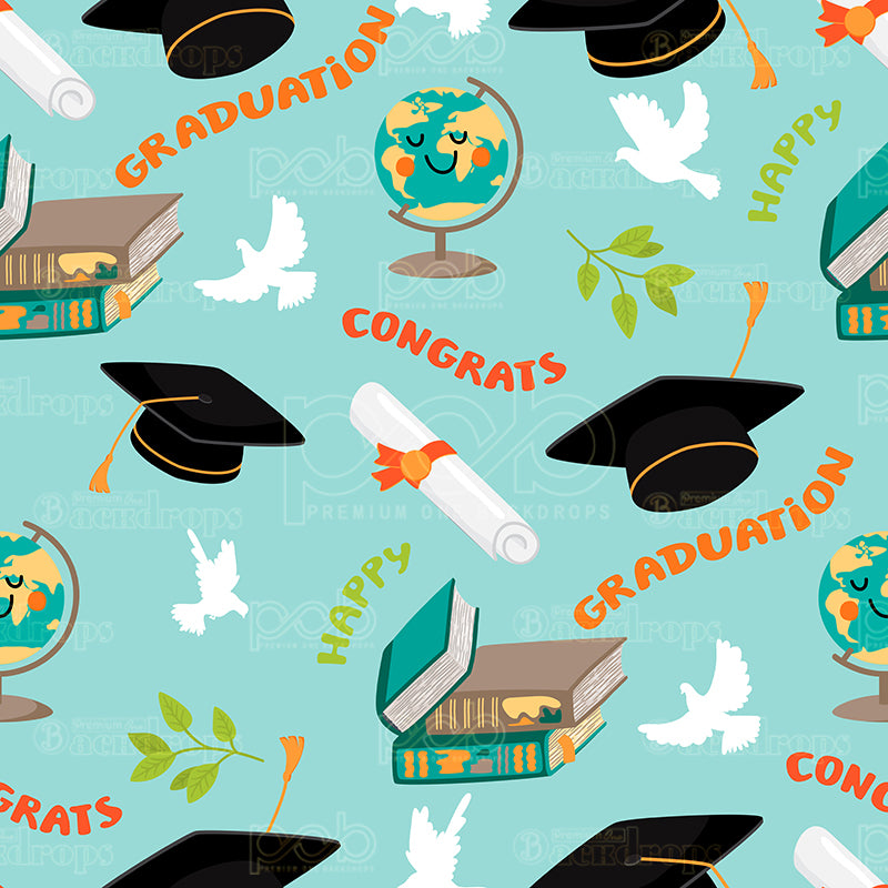 premium one pillowcover backdrops-Graduation Icons Collage