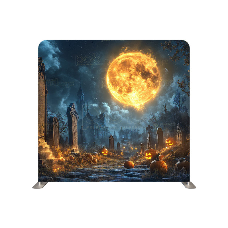 premium one pillowcover backdrops-Graveyard At Moonlight