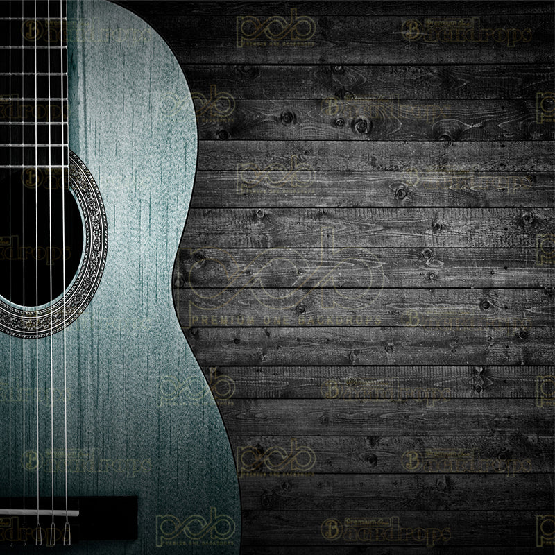 premium one pillowcover backdrops-Guitar wood wall