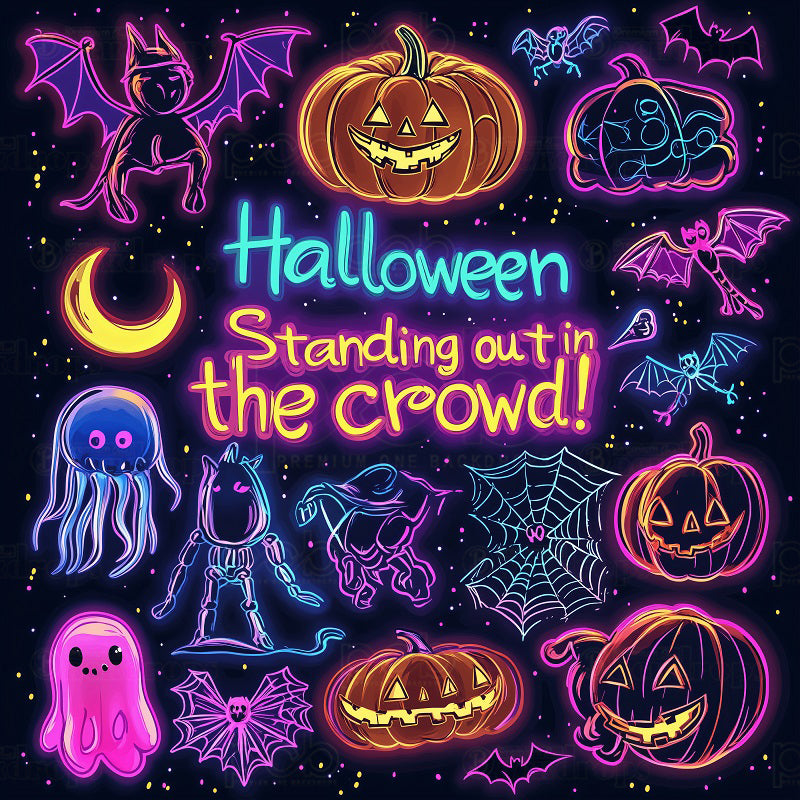 premium one pillowcover backdrops-halloween glow