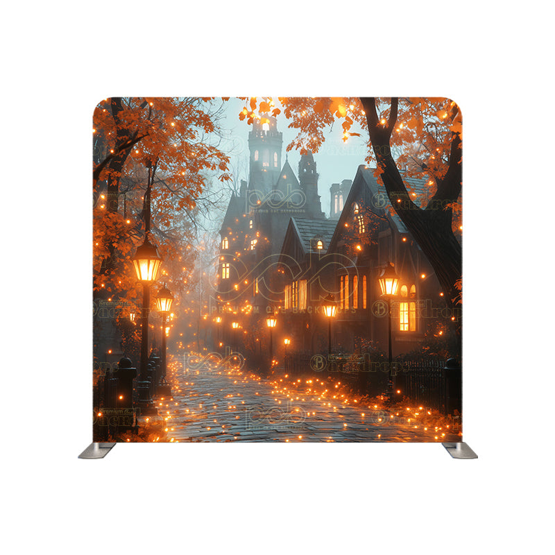 premium one pillowcover backdrops-Halloween Town