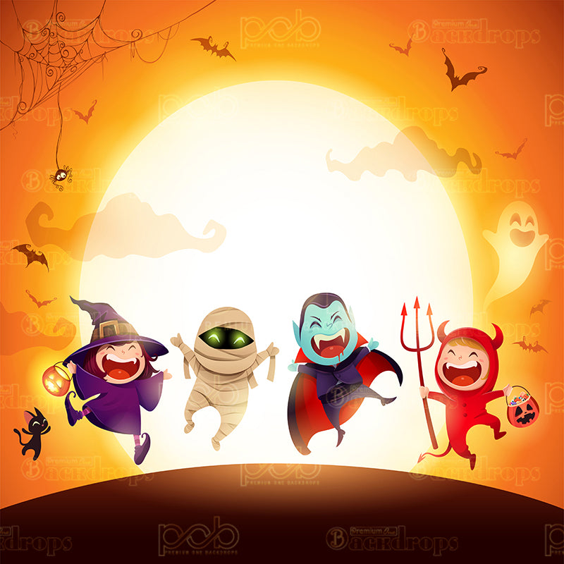 premium one pillowcover backdrops-Halloween kIDS