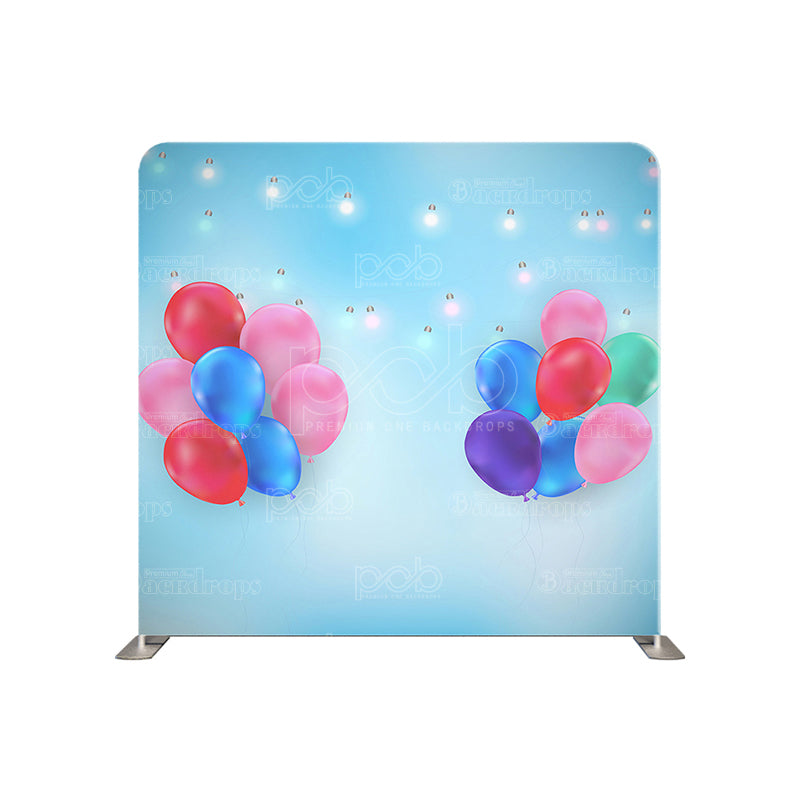 premium one pillowcover backdrops-Balloons on a blue background