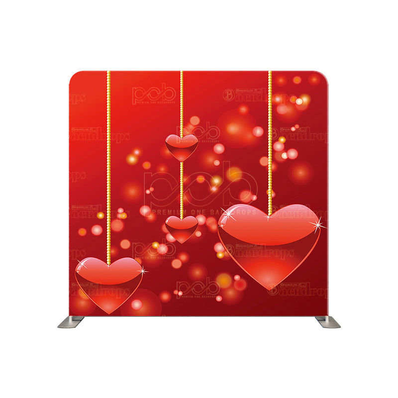 premium one pillowcover backdrops-Hanging red Hearts