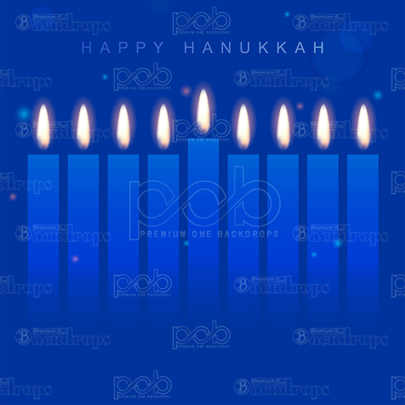 premium one pillowcover backdrops-Happy Hanukkah Candles