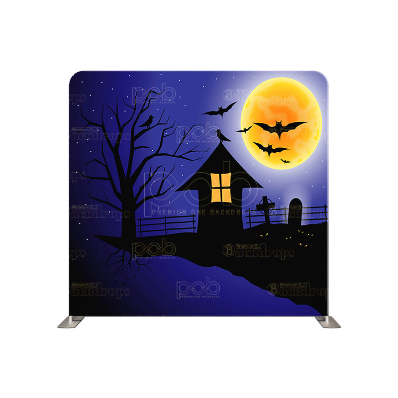 premium one pillowcover backdrops-Halloween house