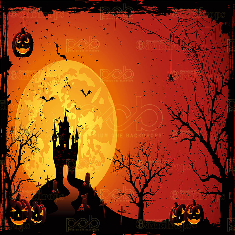 premium one pillowcover backdrops-Haunted House