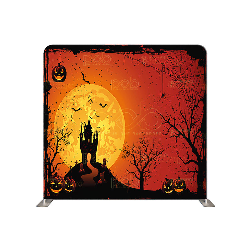 premium one pillowcover backdrops-Halloween Haunted House