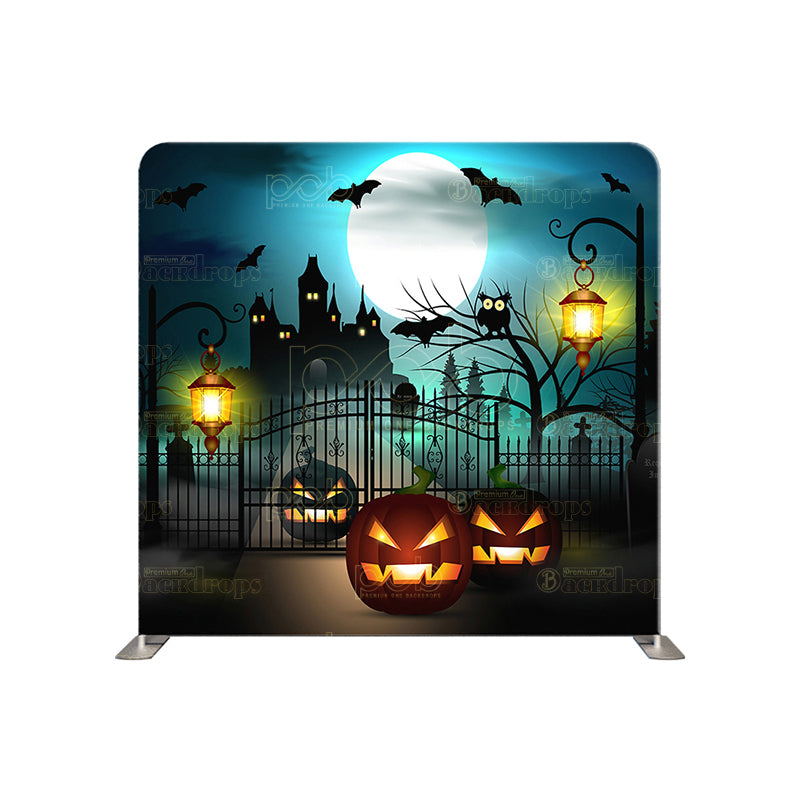 premium one pillowcover backdrops-Haunting Pumpkins