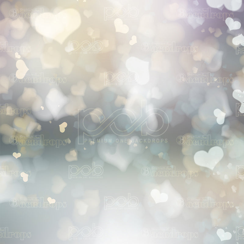 premium one pillowcover backdrops-Heart Bokeh