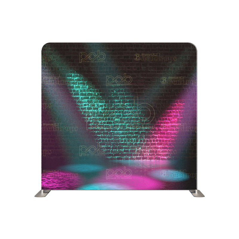 premium one pillowcover backdrops-Neon lights on brick walls