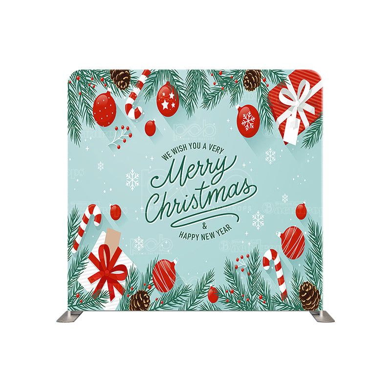 premium one pillowcover backdrops-Holiday Candy Cane Christmas