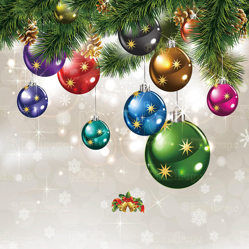 premium one pillowcover backdrops-Holiday Ornament Bubbles