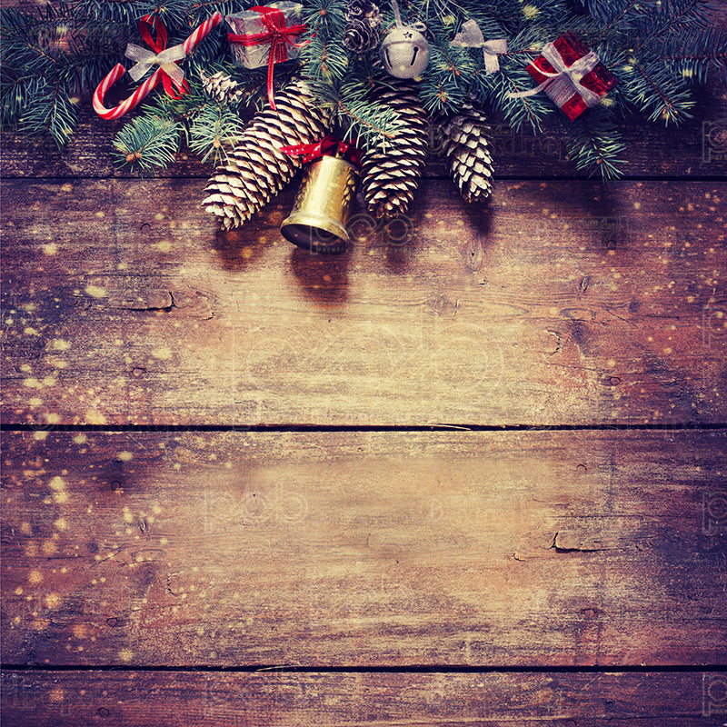 premium one pillowcover backdrops-Holiday Pine Cones