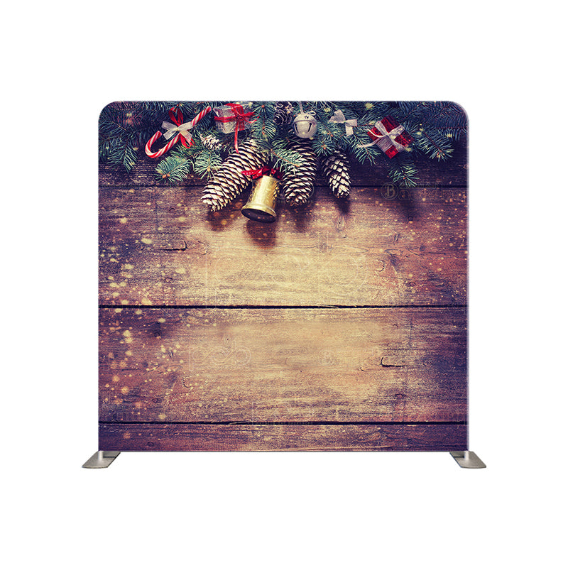 premium one pillowcover backdrops-A holiday pine cone on a wooden wall