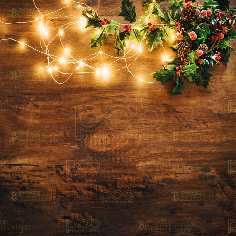 premium one pillowcover backdrops-Holly Christmas