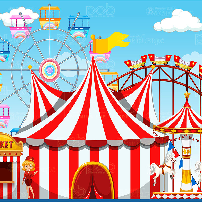 premium one pillowcover backdrops-Kiddie Carnival