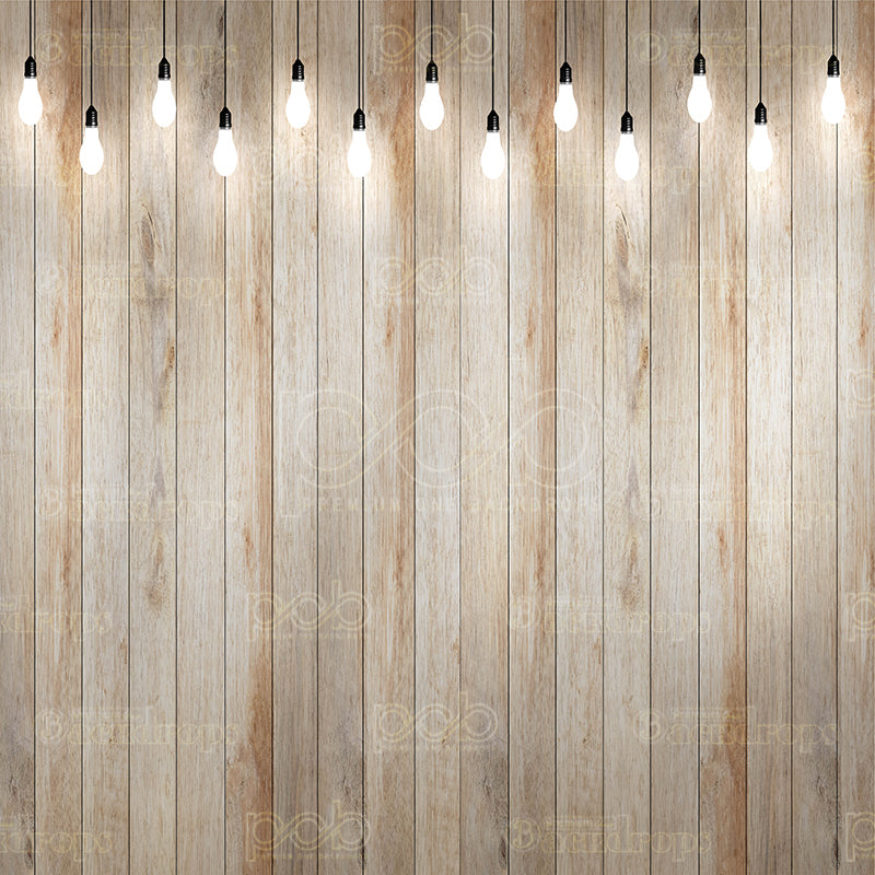 premium one pillowcover backdrops-Light Wood Light Bulbs