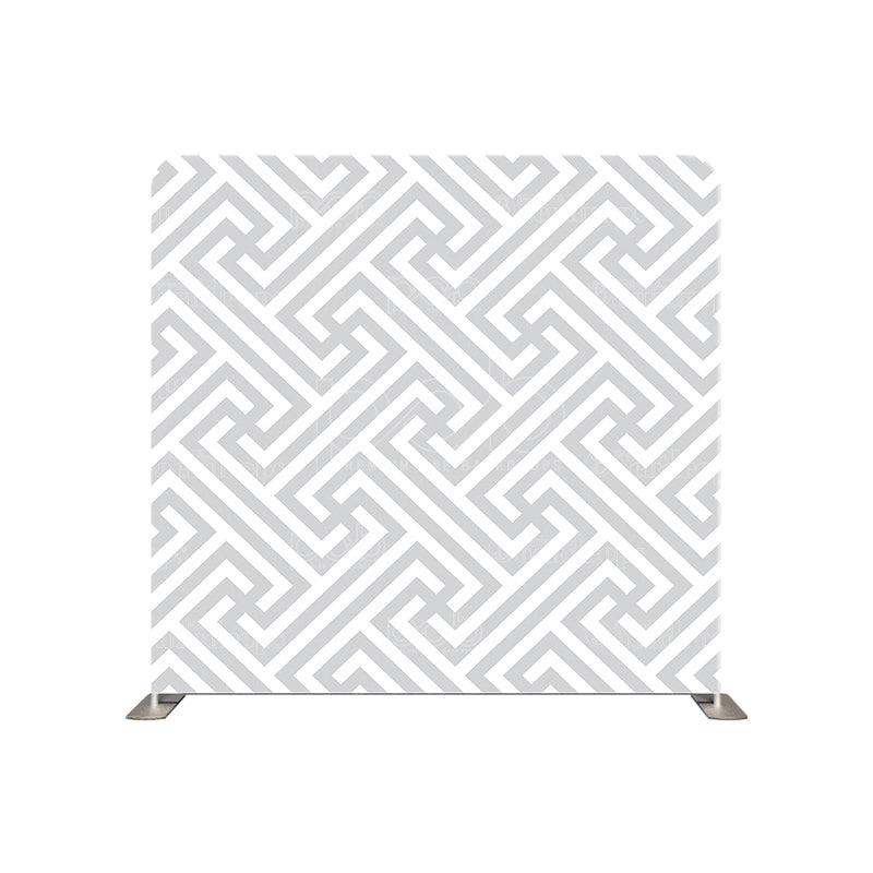 premium one pillowcover backdrops-White and grey Geometric