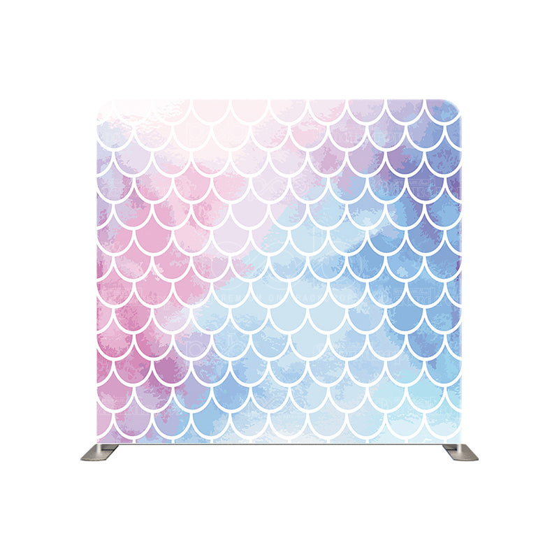 premium one pillowcover backdrops-Light purple blue mermaid