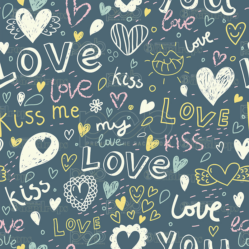 premium one pillowcover backdrops-Love Kiss