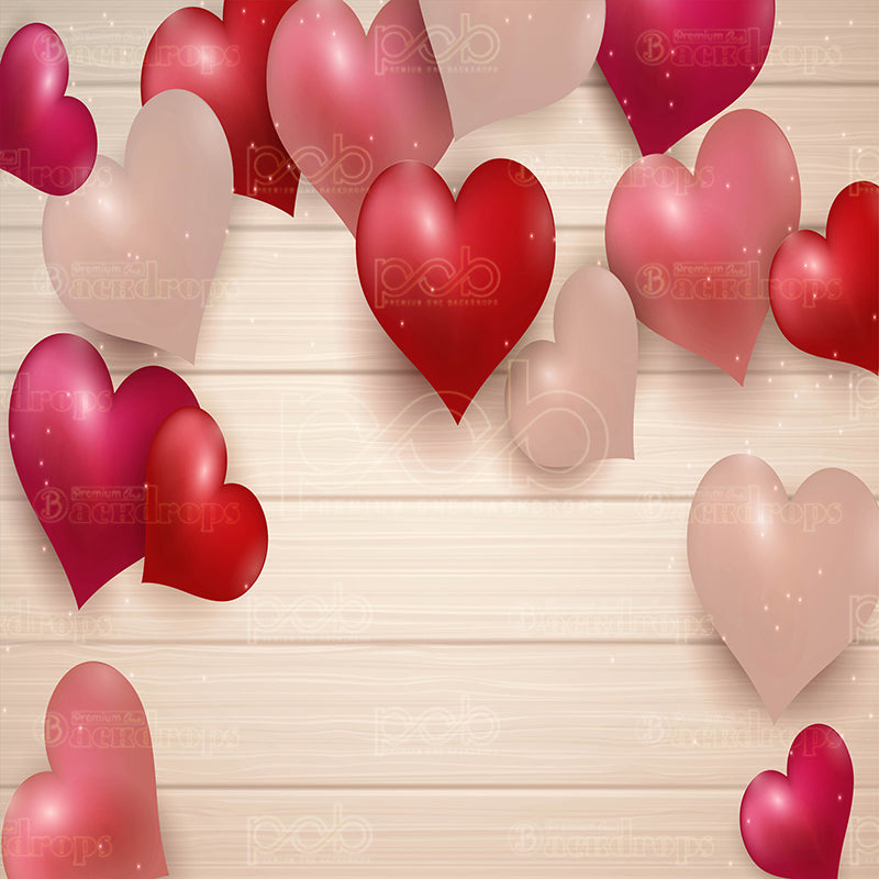 premium one pillowcover backdrops-Lovely Hearts