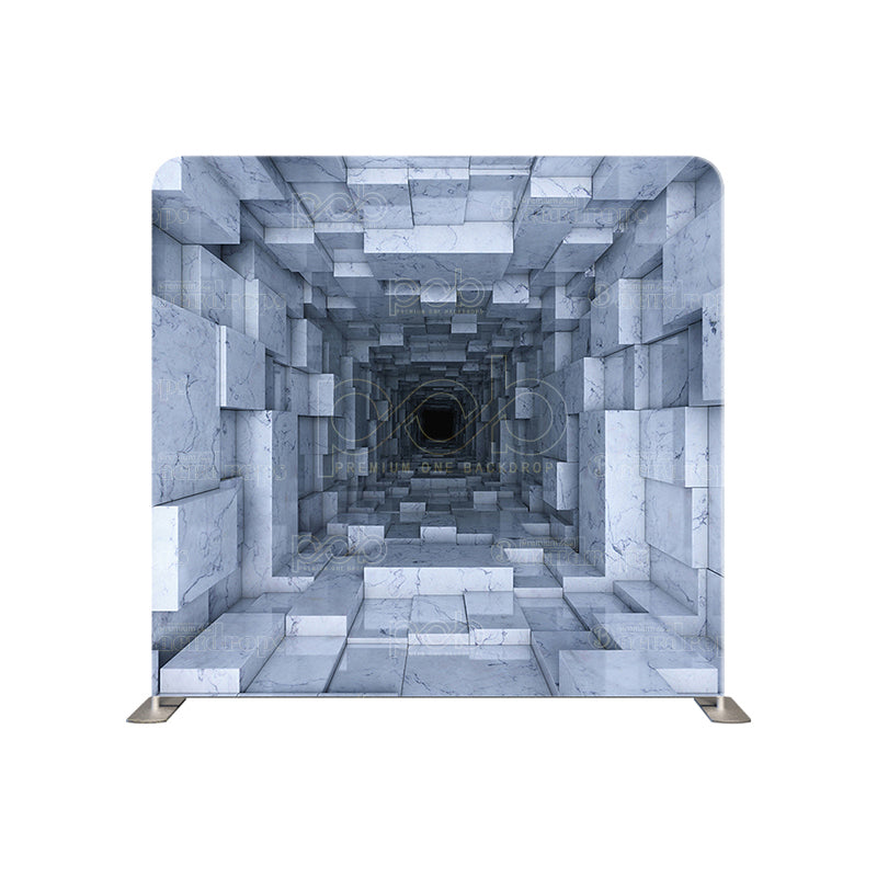 premium one pillow cover backdrops-Marble Blocks tunnel