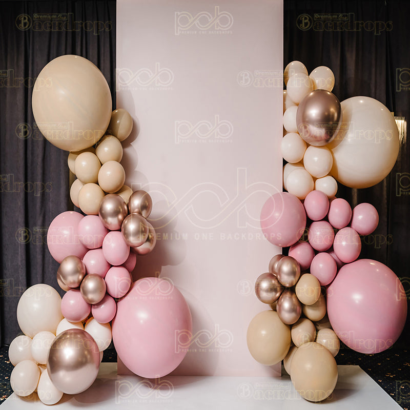 premium one pillowcover backdrops-Matte Brown pink balloons